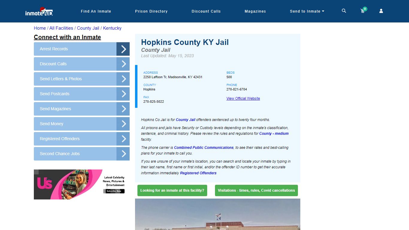 Hopkins County KY Jail - Inmate Locator - Madisonville, KY