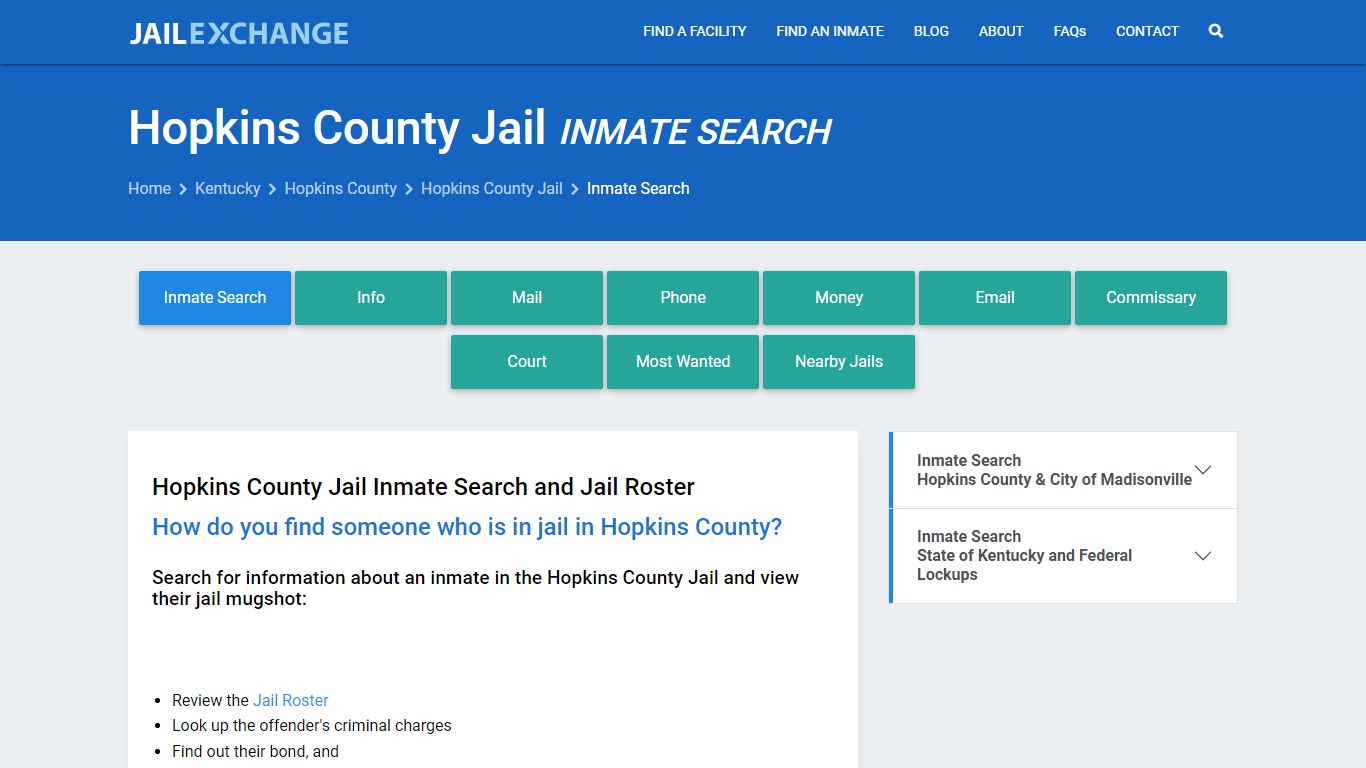 Inmate Search: Roster & Mugshots - Hopkins County Jail, KY